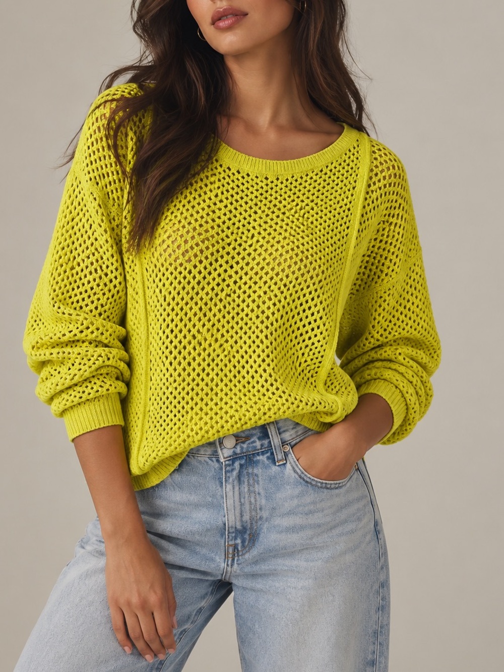 Pilcro Anthropologie crew neck jumper boho cotton sweater women’s small
